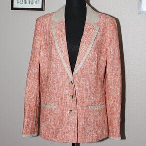 Pendleton Coral Orange Tweed Blazer Size 14